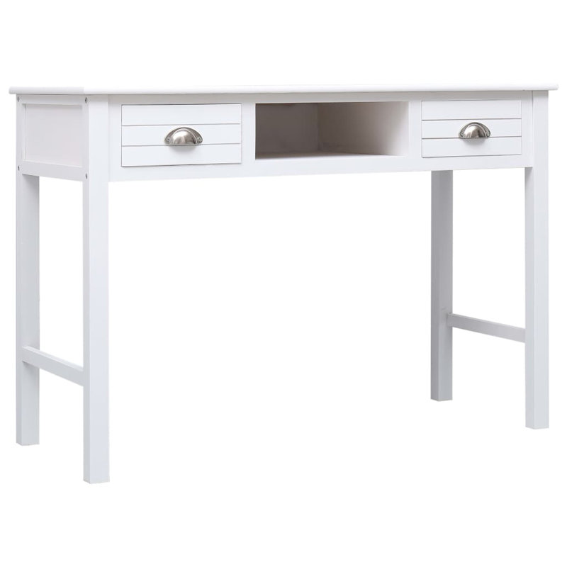 Amher Solid Wood Base Writing Desk, White