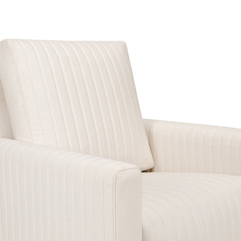 Poe Channeled Swivel Glider, Performance Cream Eco Weave