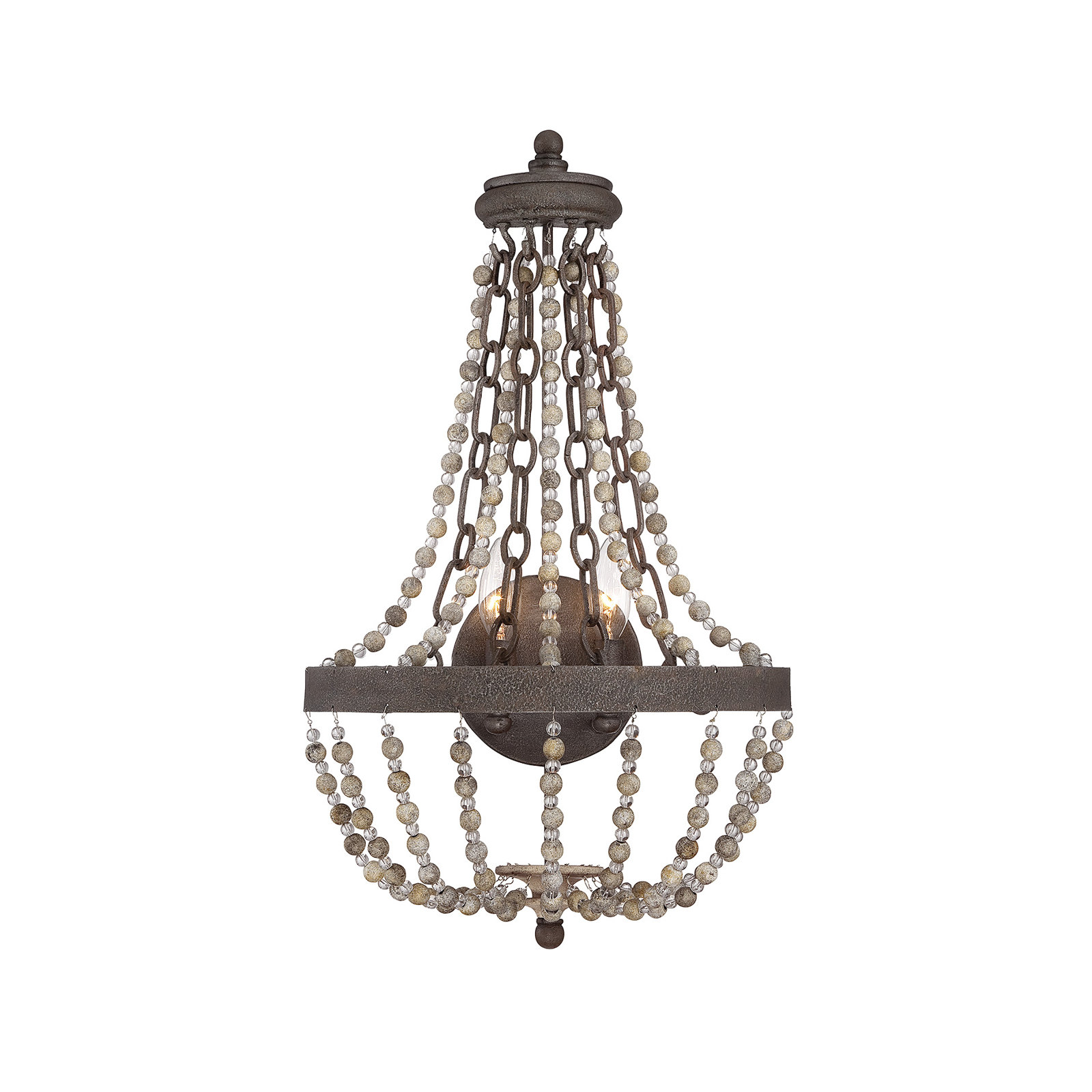 Aaden 2 Light Steel Dimmable Flush Mounted Sconce