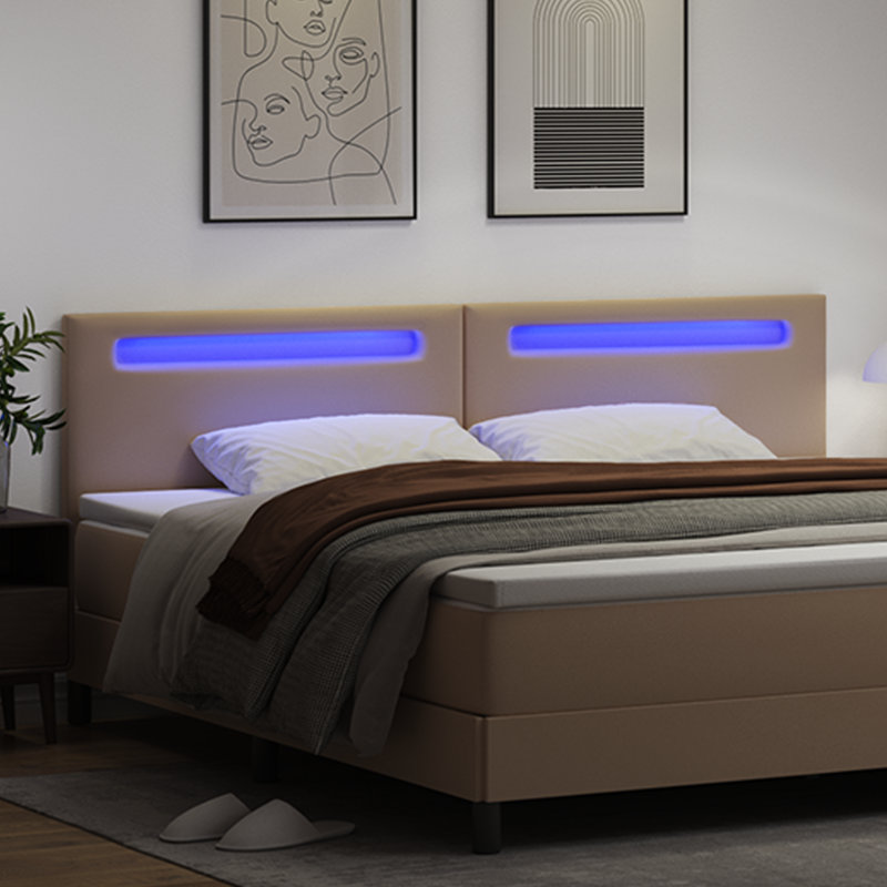 Headboard Plain Design Faux Leather, 98cm H x 200cm W x 5cm D, Brown, 200 x 200cm