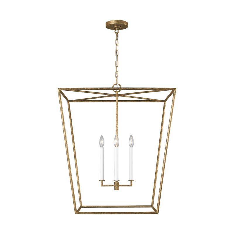 Ellen Degeneres Viota 4 Light Dining Room Entry Hallway Pendant, 96.25" H x 25" W x 25" D, Casted Gild