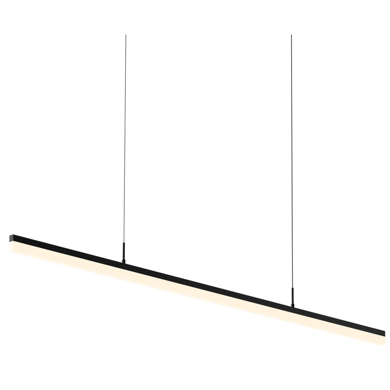 Stiletto 1 - Light LED Kitchen Island Pendant, 1.75" H x 71.5" W x 0.75" D, Satin Black