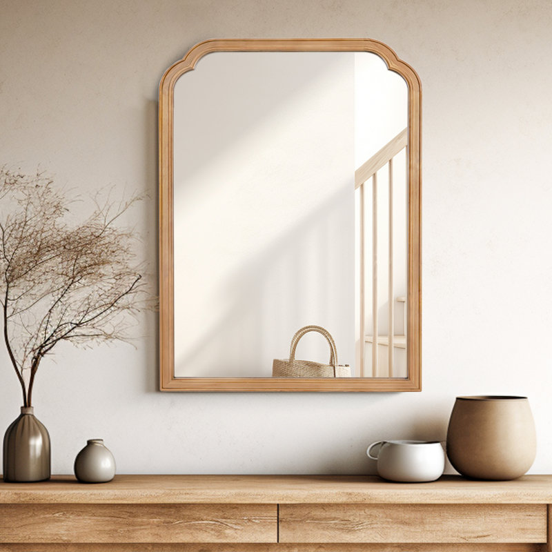 Miroir mural Ancalin, Bois naturel, 40 po x 30 po