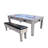 Rack Luxor 7.5-foot 4-in-1 Multi-game Swivel Billiard/pool Table With Multiple Table Options (blue Felt With 1 Bench)