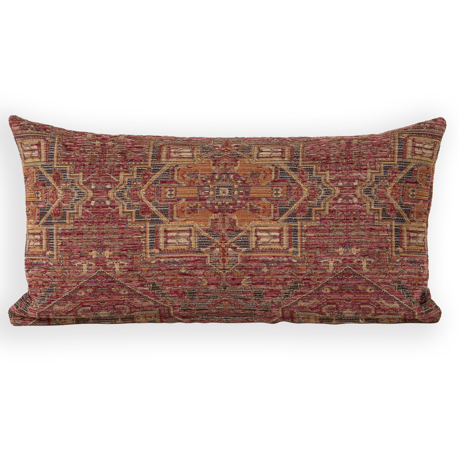 Olcott Throw Pillow, Polyester, Zapatta Crimson, Rectangle 14"H x 26"W