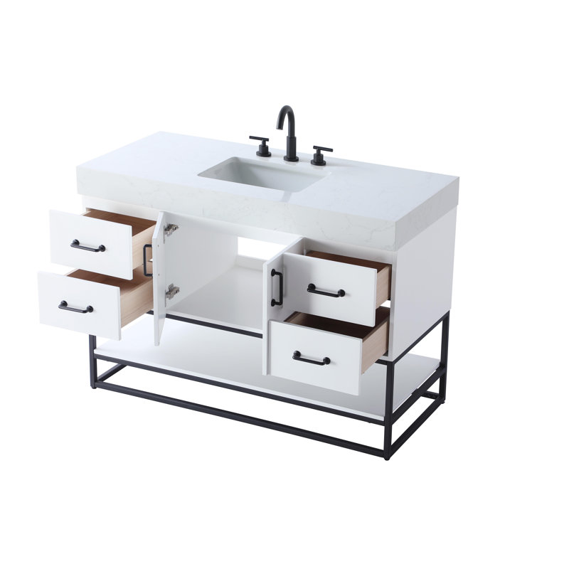 Meuble-lavabo simple 48 po, Blanc