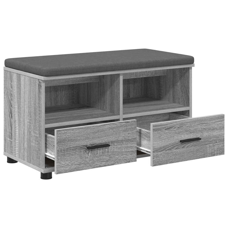 Storage Bench, 46cm H x 80cm W x 38cm D, Grey Sonoma