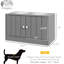 Bols surélevés pour animaux de compagnie avec armoire de 44 l, gris, pour rangement pour chien pour animaux de compagnie de grande taille, station d'alimentation, gris