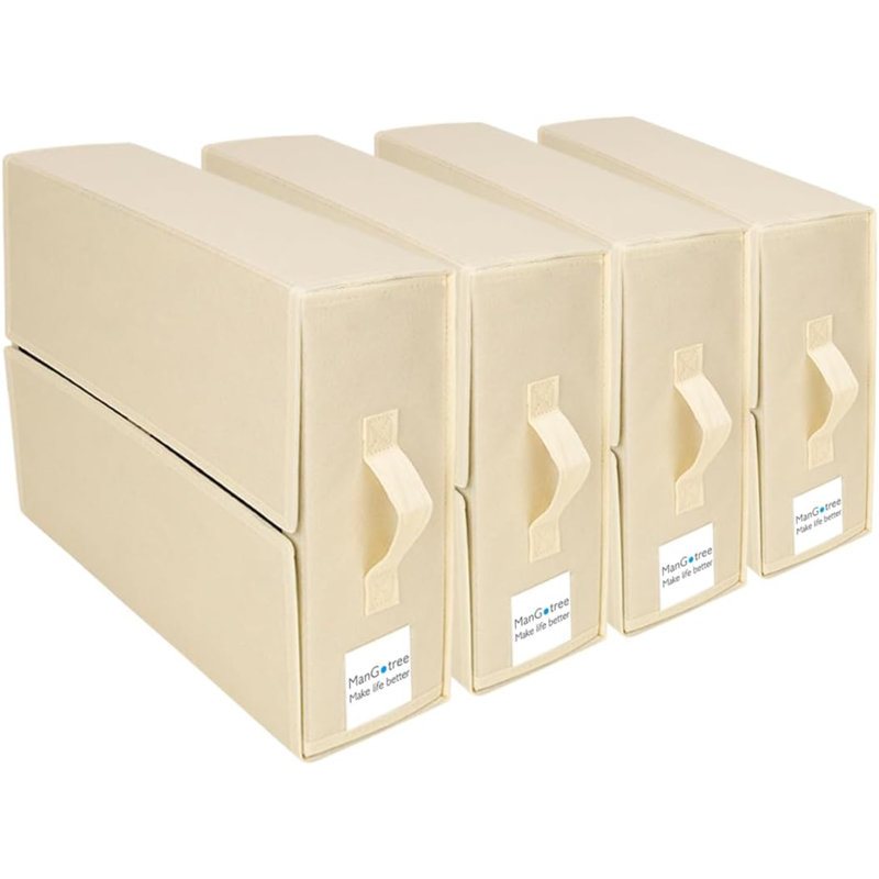 Bed Sheet Organisers, Foldable Bedding Storage Box, 4 Pack Space Saving Underbed Storage Bags For Closet, Bedding Covers, Blankets, Clothes