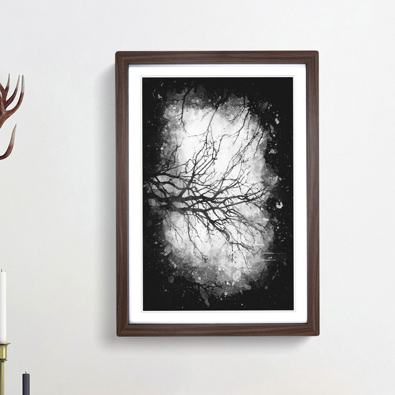 Tree Branches in Central Park New York - Framed Print, 33cm H x 24cm W x 2cm D, Walnut Framed