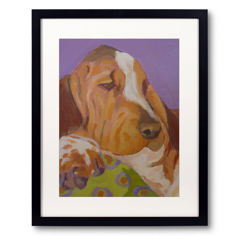 Bassett Housnd par Phyllis Adams - Peinture, H 32 po x l 24 po