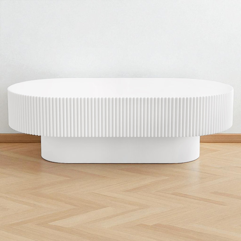 Oval Coffee Table, White 1