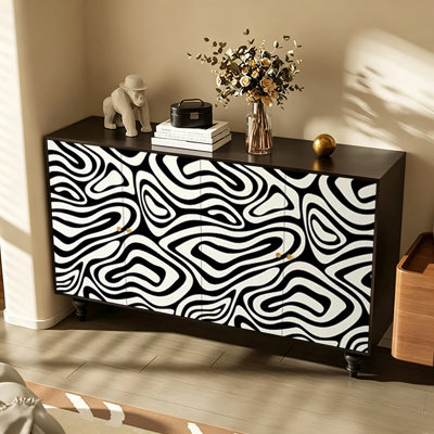 Simple four doors multifunction art sideboard