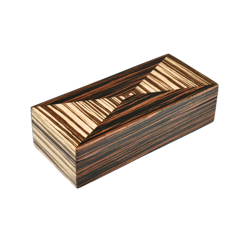 Handmade Lacquer Decorative Box, 2.5" H x 9" W x 4" D