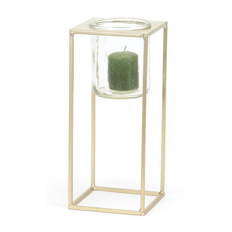 Lanterne suspendue en métal en verre support