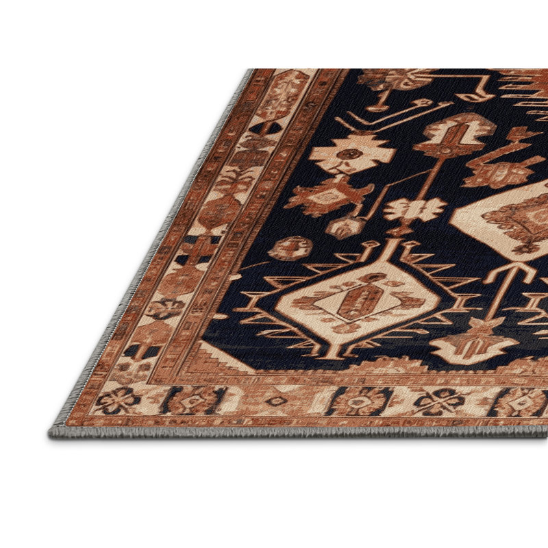 Tapis brun lavable à la machine, Rectangle de 5 pi x 8 pi