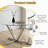 45.3" Round Tempered Glass Dining Table with Radial Metal Base, Silver-215383320