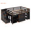 Kairo Loft Bed With Retractable Desk And Storage Drawers, Solid Pine Wood And MDF-779160822