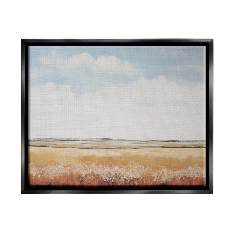 Bb-169-Floater Abstract Country View, encadré sur toile par lettré et doublé, H 17 po x l 21 po x P 1,7 po