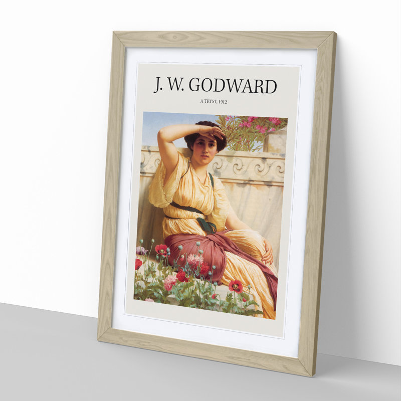 A Tryst by John William Godward - Picture Frame Painting, Oak Framed, 65cm H x 48cm W x 2cm D