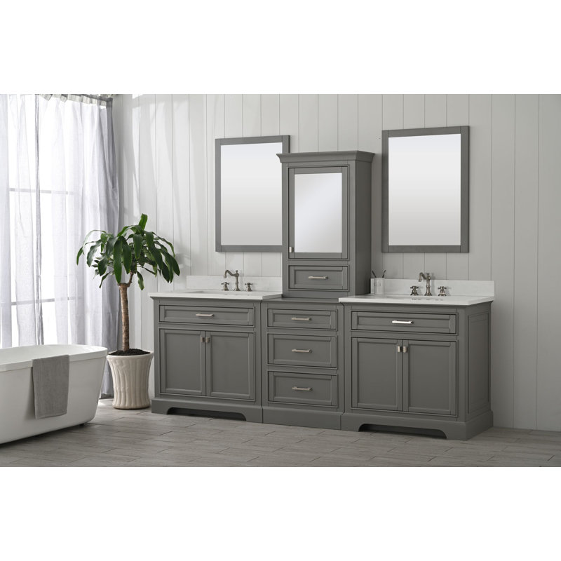 Ensemble de meuble-lavabo double 96 po Arruda, Gris