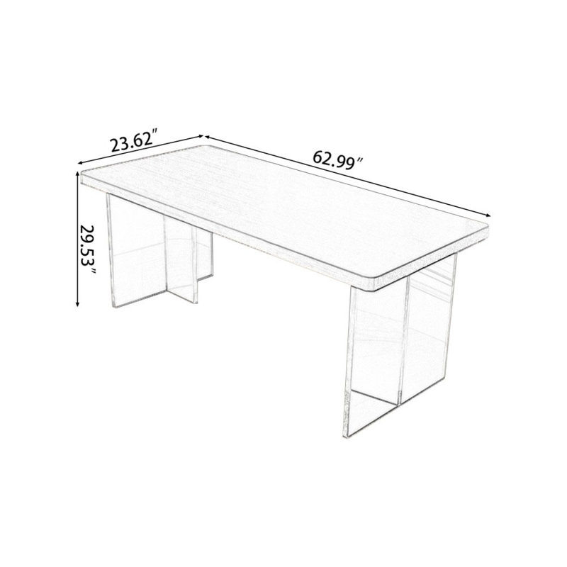 Bureaux rectangulaires en bois massif noyer, H 29,53 po x l 62,99 po x P 23,62 po