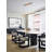 1-light gold iron frame dimmable LED chandelier with white acrylic diffuser.