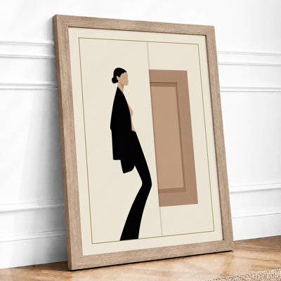 Figure at the Threshold Minimalist - Framed Print