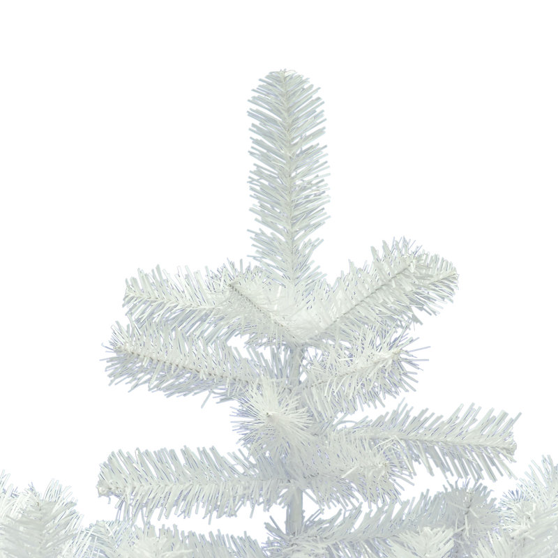 Slim Crystal White Pine Artificial Christmas Tree with Stand, Unlit, 6.5' H