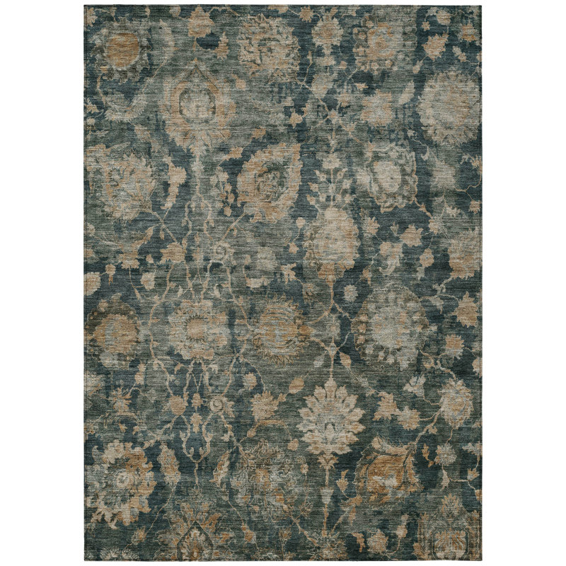 Machine Washable Indoor/Outdoor Chantille ACN2528 Traditional Rug, Basil, 5' x 7'6"