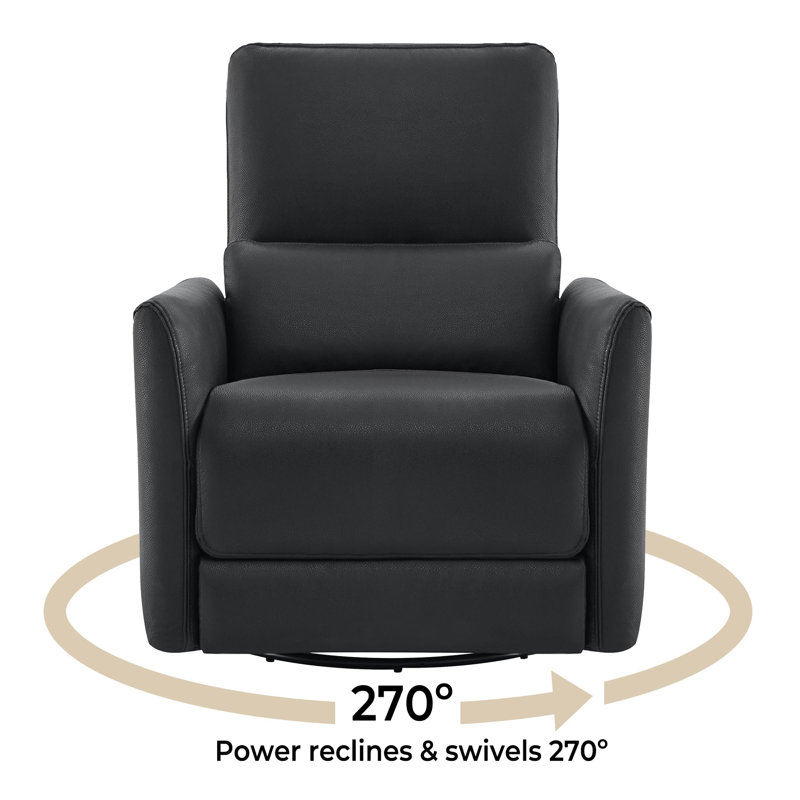 Fauteuil inclinable électrique et pivotant, Similicuir noir
