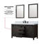 Meuble-lavabo double l 60 po x P 22 po, comptoir en marbre de culture, ensemble de robinet et miroirs 24 po-661407212