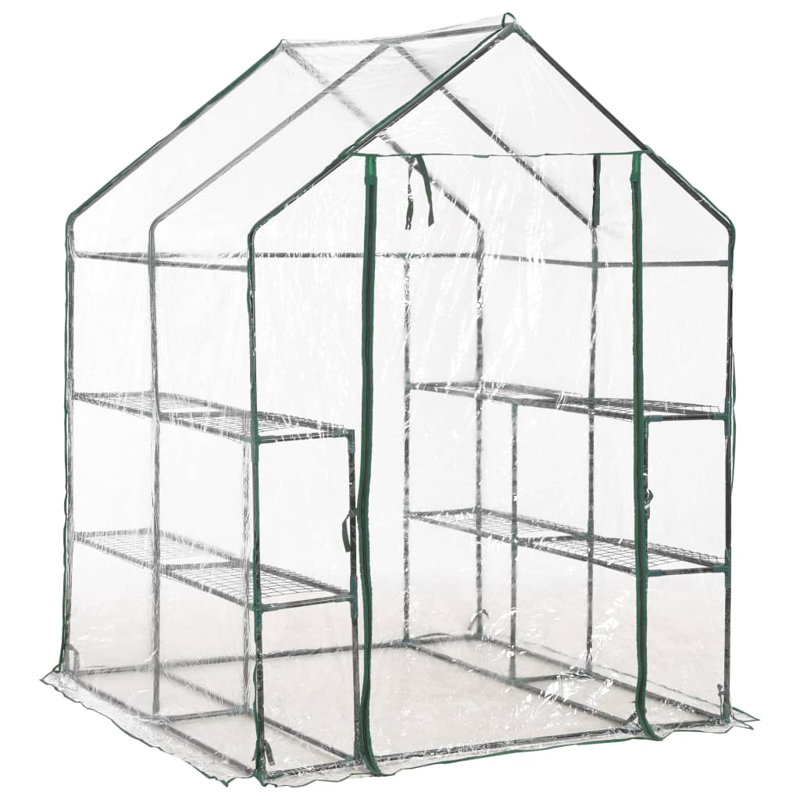 Serre avec 8 tablettes pour plantes d'extérieur autoportantes 4,7 x 4,7 x 6,4 pi