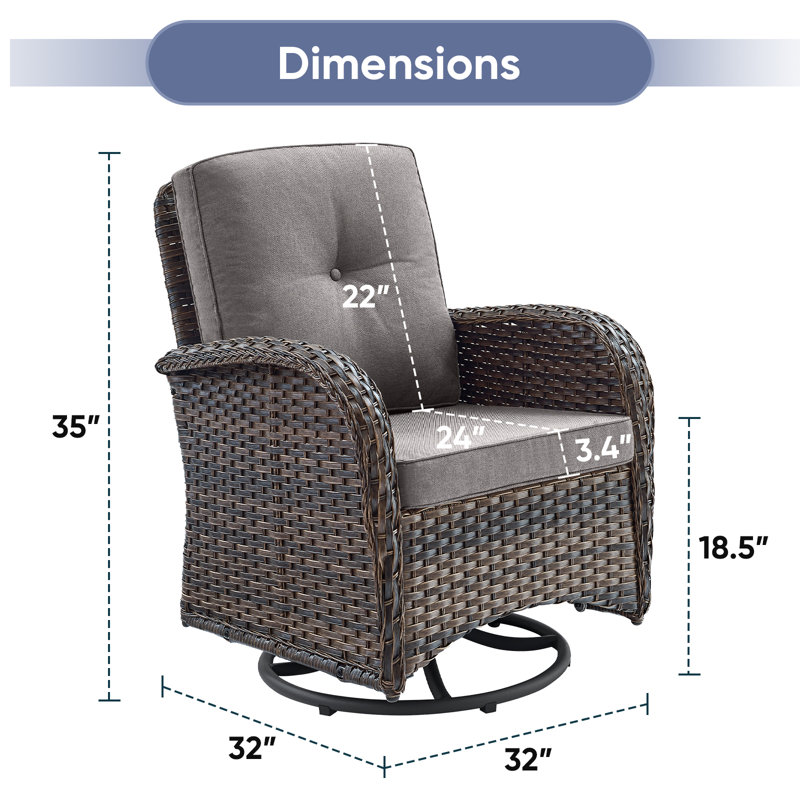 Fauteuil oscillant d'extérieur Gaetanino, Brun, Gris