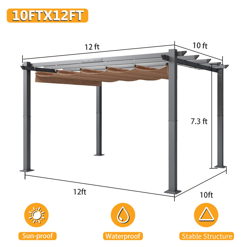Pergola en aluminium avec auvent