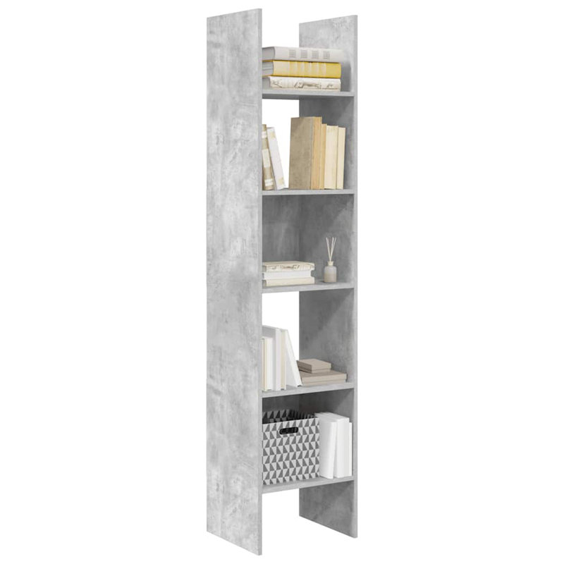 Dorith 180 cm H Standard Bookcase, 180cm H x 40cm W x 35cm D, Concrete Grey