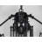 8-Light 22.4" Steampunk Geometric Chandelier, Adjustable Black Iron Pendant Light with E26 Base