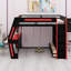 Structure de lit Gamer Loft avec bureau, système d'éclairage intelligent RVB, charge USB, tablettes de rangement et escalier de sécurité-105796517