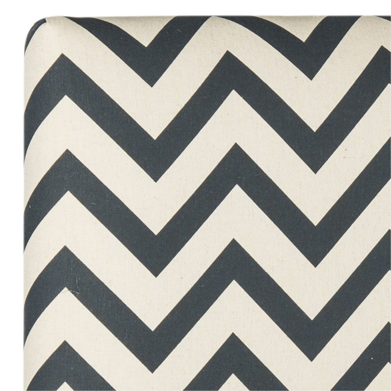 Cespedes Upholstered Headboard, Queen, Navy / White