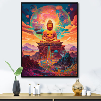Bouddha psychédélique dans les montagnes I - reproduction sur toile