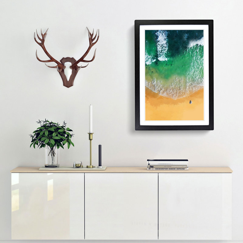 On the Gold Coast of Australia - Picture Frame Graphic Art Print, 36cm H x 27cm W x 2cm D, Black Framed