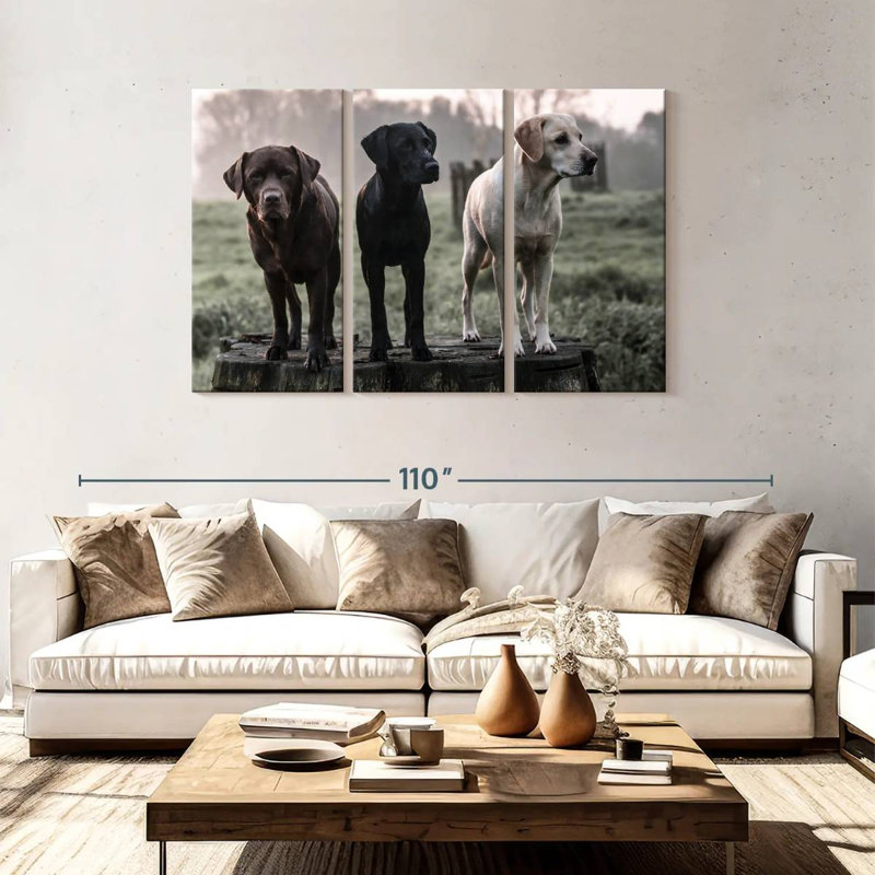 Labrador Dogs, 48" H x 74" W