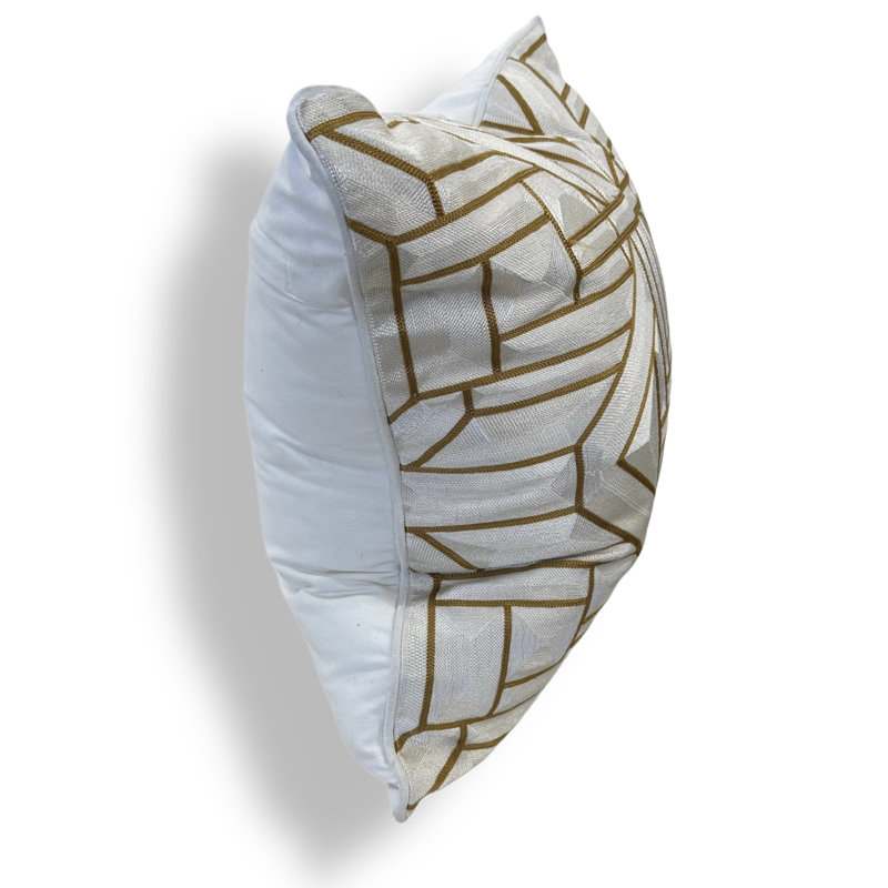 Golden Lattice Luxe Pillow