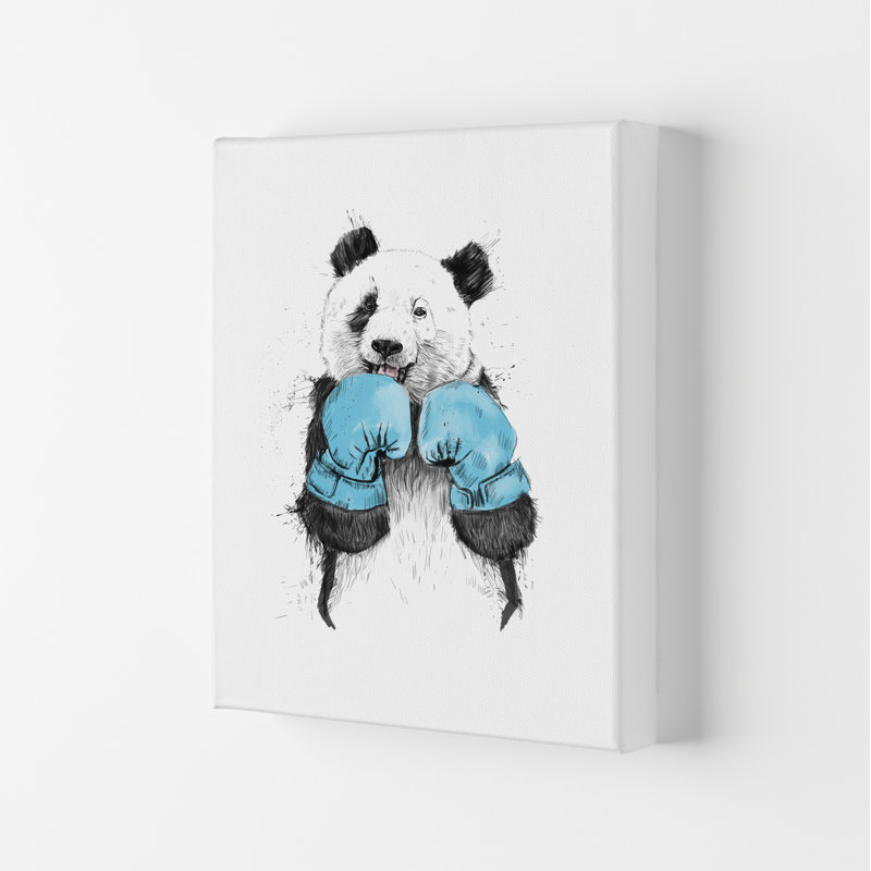 The Winner Boxing Panda by Mercedes Lopes Charro - Print, Wrapped Canvas, 29.7cm H x 21cm W x 4cm D