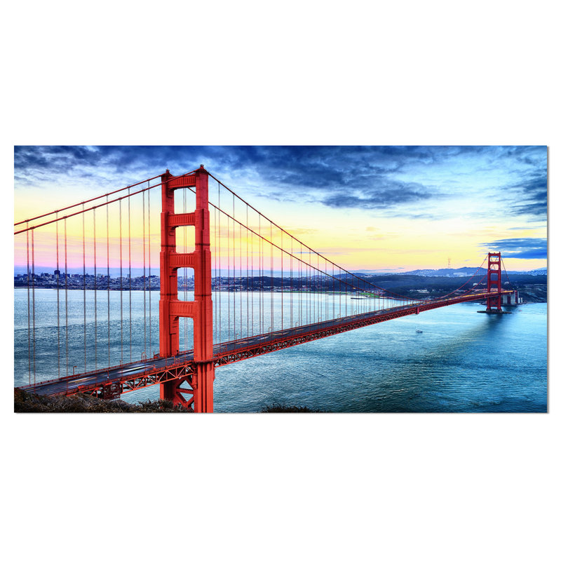 «Golden Gate Bridge in San Francisco», photographie, H 20 po x l 40 po x P 1po, Toile tendue