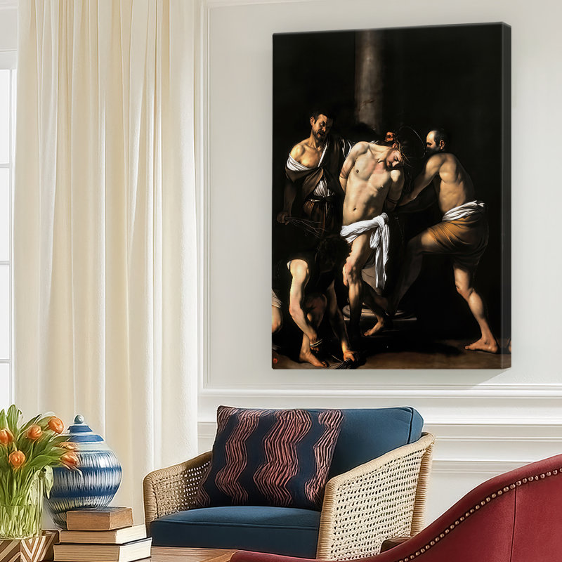«The Flagellation of Christ», toile tendue par Caravaggio, 40 po x 60 po