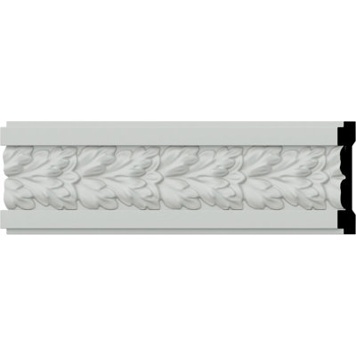 Endurathane Hamilton Leaf Chair Rail, 3 3/4"H x 5/8"P x 94 1/2"L, (1 1/8"Repeat), Factory Primed (2-Pack)