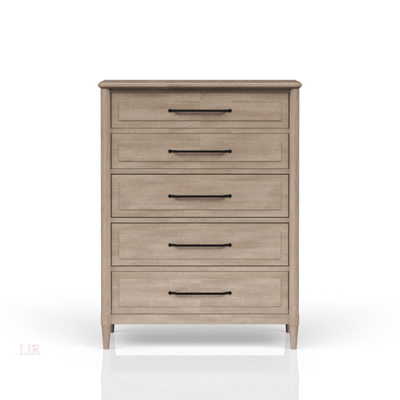 Commode 5 tiroirs finition sable