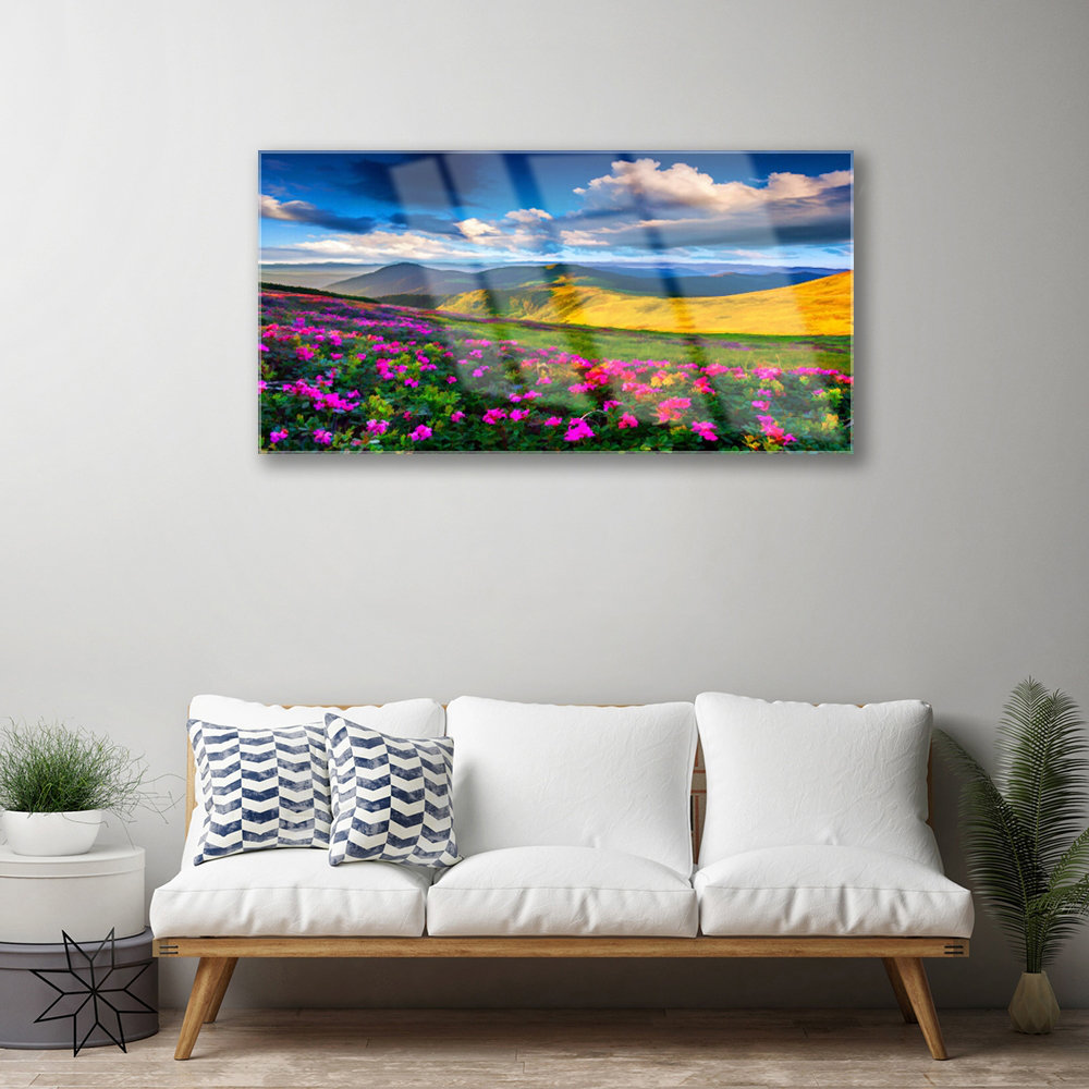 Nature Meadow Flowers - No Frame Print on Glass
