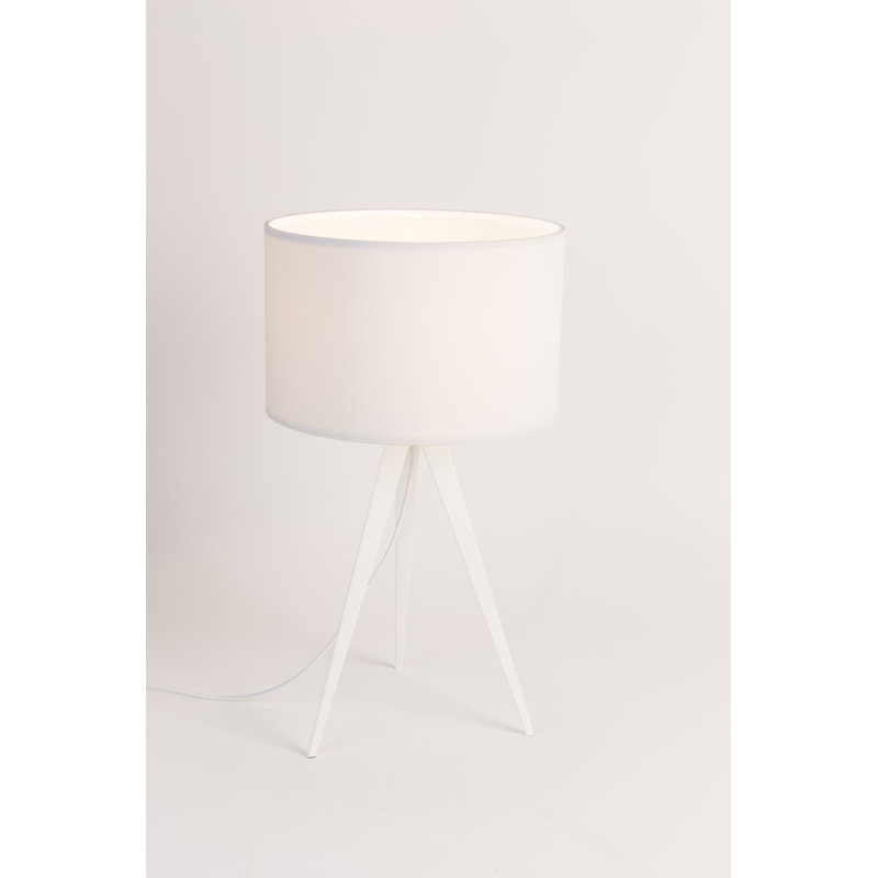 Lampe de table à trépied 20 po, Blanc, Blanc